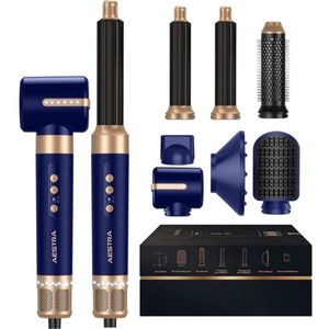 7 in 1 Hairwrap - Föhn met Diffuser - Aestra - 110.000RPM - Föhnborstel - Krultang - Krulborstel - Airstyler - Haarborstel - 1400W - Navy