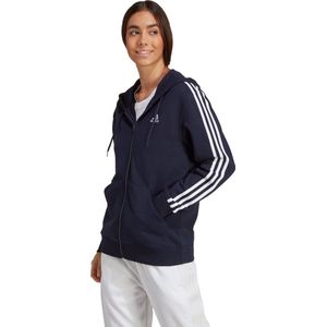 adidas Sportswear Essentials 3-Stripes French Terry Regular Ritshoodie - Dames - Blauw- S
