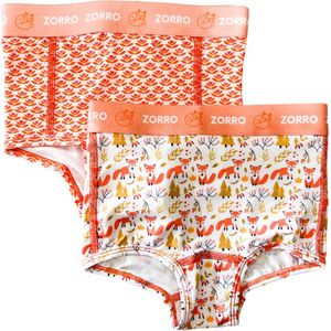 Zorro - Hipster 2-pack - Maat 86 - Ondergoed meisjes - Flower Power - Foxy Tree - Sneldrogend - Superstretch - Gladde comfortabele stof