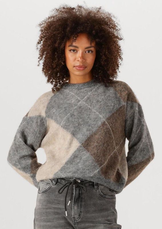 minus Trui 'Revea'  cappuccino / donkerbruin / grijs gemêleerd