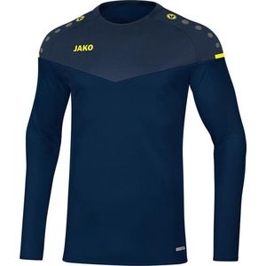 Jako Champ 2.0 Sweater Kind Marine Blauw-Donker Blauw-Fluor Geel Maat 152