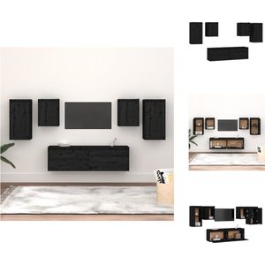 vidaXL Televisiekasten - zwart massief grenenhout - set van 2 stuks met afmeting 60 x 30 x 35 cm en 30 x 30 x 40 cm - trendy en praktisch design - Kast