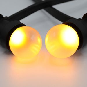 LumenXL - Lichtsnoer voor buiten - koppelbaar - 10 meter 10 fittingen - 1 watt 2000K LED lampen - Matte kap