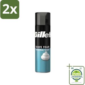Gillette - Scheerschuim - Normale Huid - Verzachtend en beschermend - 200 ml - Voordeelverpakking - 2 stuks - Scheerschuim - Gillette