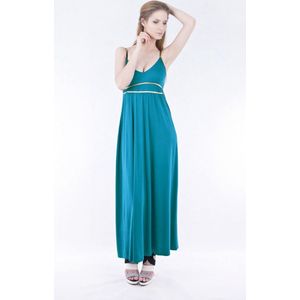 Turquoise maxi met gouden versiering