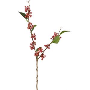 Greenmoods Kunstplanten - Kunstplant - Kunsttak - Berries - Zijde - Roze - 64 cm