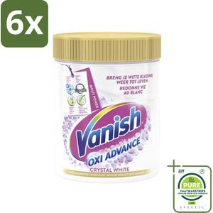 Vanish Oxi Advance - Kristalwit - Vlekkenverwijderaar Poeder - Witte Was - 840 Gram - Voordeelverpakking - 6 stuks - Vlekkenverwijderaar - Witwas