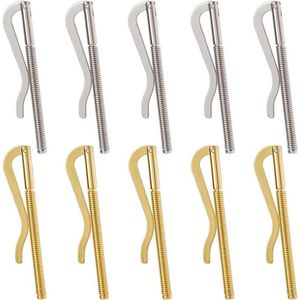 10Pcs 2 Kleuren Lente Metalen Geld Clip - Goud Zilver - 8Cm - Slanke Portemonnee Klem - Vervangende Onderdelen - Bifold Lederen Portemonnee - Creditcardhouder - Organisatoren - Leathercraft .
