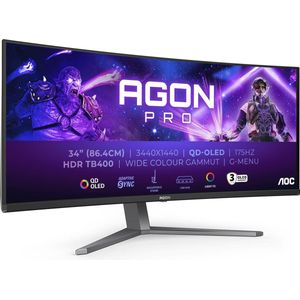 34 Inch WQHD OLED Curved Gaming Monitor met 175 Hz en HDR400