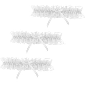 Allecto Plus - Kanten bruiloft kousenband voor bruid, wit, XL - bruidsaccessoires, cadeau, bruidskousenband