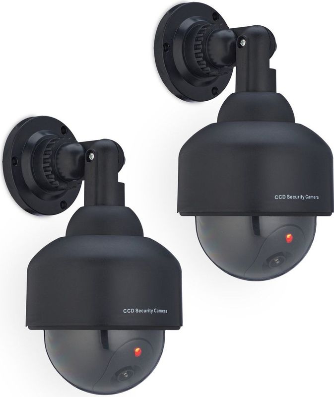 Relaxdays dummy dome camera - set van 2 - binnen - buiten - nep bewakingscamera