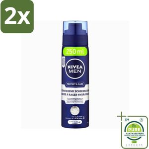 Nivea - Scheerschuim Men - Original - Beschermend - 250 ml - Voordeelverpakking - 2 stuks - Scheerschuim voor mannen - Beschermend scheerschuim