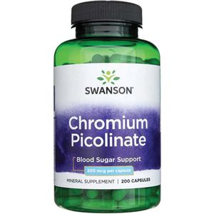 Swanson - Chromium Picolinate - Chroom (van chroompicolinaat) - 200 mcg - 200 Capsules