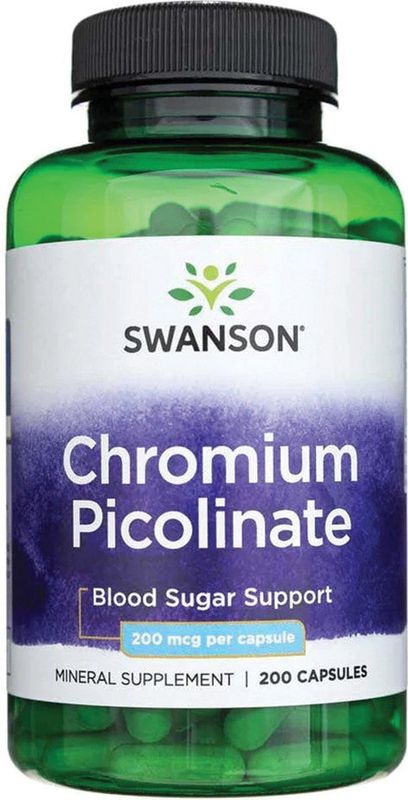 Swanson - Chromium Picolinate - Chroom (van chroompicolinaat) - 200 mcg - 200 Capsules