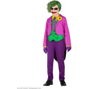 Widmann - Joker Kostuum - Ondeugende Joker Junior - Jongen - Groen, Paars - Maat 128 - Halloween - Verkleedkleding