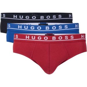 Hugo Boss Heren Slips 3-Pack (Maat S) Rood/Zwart/Blauw - Ondergoed - Mannen
