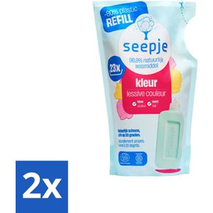 Seepje - Wasmiddel - Vloeibaar & Milieuvriendelijk - Kleur - Navulling - Magische Magnolia - 23 Wasbeurten - 1 liter - Voordeelverpakking - 2 stuks