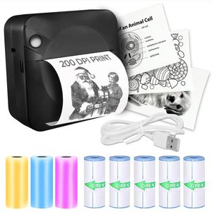 Mini Printer - Zwart - Fotoprinter voor Smartphone - Inclusief 1 Harde Etui en 13 Rollen Papier