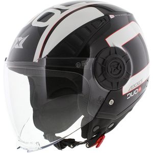 Axxis Metro S jethelm Duo glans zwart wit - Maat XXS - Goedkope kinder scooterhelm / motorhelm