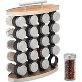 Relaxdays kruidenrek met 20 potjes - kruidenstandaard metaal - kruidenhouder - aanrecht