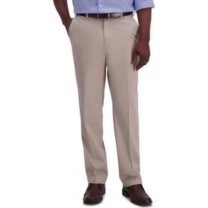 Heren Premium Strijkvrije Khaki Broek - Klassiek Fit Casual Pant
