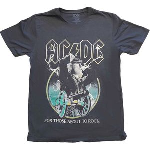 AC/DC - For Those About To Rock Yellow Outlines Heren T-shirt - L - Zwart