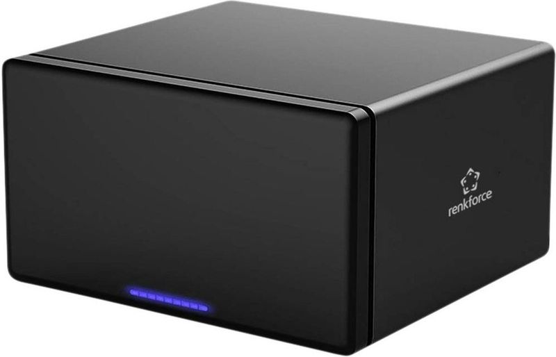 Renkforce - RF-6647854 - Harde Schijf Behuizing - Aluminium - 8 Bay, USB-A 3.0, Hot-Swap, Tot 16 TB
