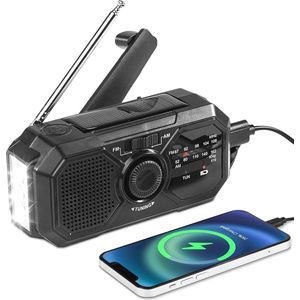 Zonne-energie Noodradio voor Thuis en Camping - Draagbare Weerradio met AM/FM, Dynamo, SOS-alarm, en Powerbankfunctie