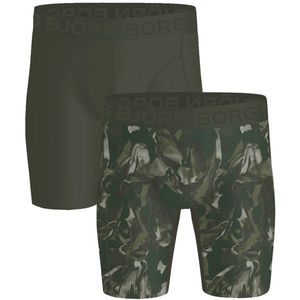 Boxershorts - Navy Blauw en Groen - 2-pack - Lichtgewicht - Lang