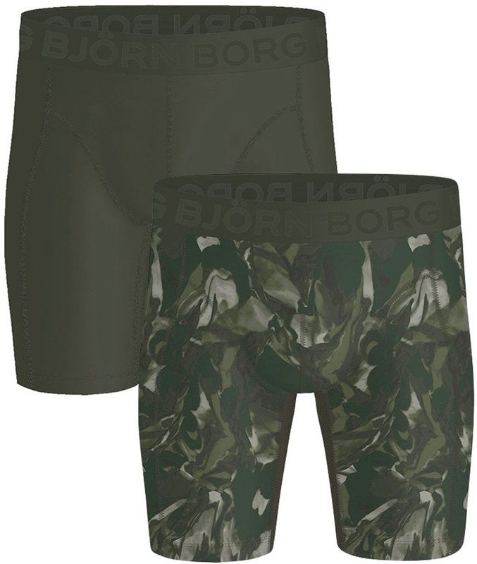 Boxershorts - Navy Blauw en Groen - 2-pack - Lichtgewicht - Lang