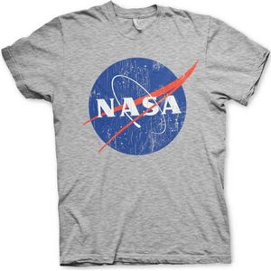 NASA Heren Tshirt -M- Washed Insignia Grijs