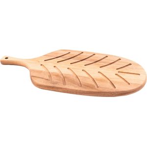 Point-Virgule borrelplank met handvat tapasplank uit acaciahout Leaf 40.5x19.7x1.5cm