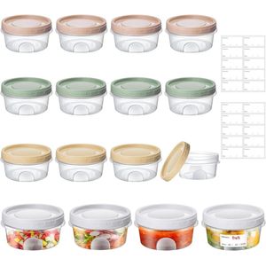 Plastic Bakjes 300ml met Deksels - Set van 16 Herbruikbare Diepvries- en Maaltijdcontainers