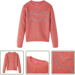 vidaXL Meisjestrui - Kindertrui - Kindertrui gebreid 92 middelroze - Roze Trui - Acryltruis - Babytruitje