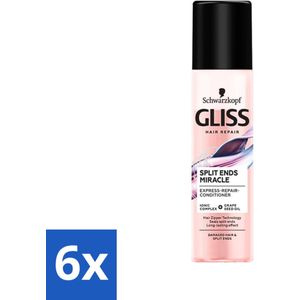 6 x Gliss - Split End Anti-Klit Spray - Tegen Gespleten Haarpunten - 200 ml - Haarspray - Gespleten Haarpunten - Haarherstel - Beschadigd Haar - Anti-klit Spray