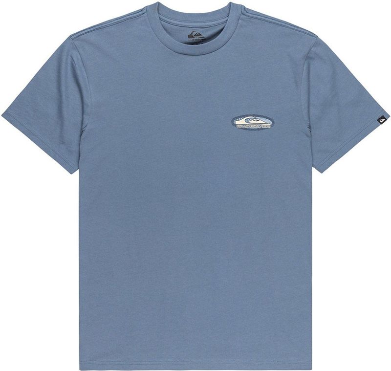 Quiksilver - Evo Border Lines - T-shirt - Blauw - Korte Mouwen