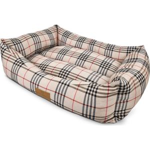 Topmast Dänish Hondenmand - Tartan Beige - Medium - 62 x 44 x 22 cm - Hondenkussen - Hondenmanden