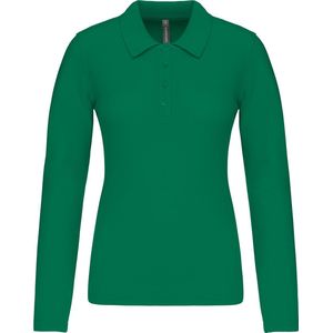 Kariban Piqué-damespolo lange mouwen K257 - Kelly Green - L