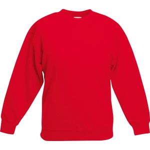 Fruit Of The Loom Kids Unisex Klassieke 80/20 set-in Sweater (2 stuks) (Rood)