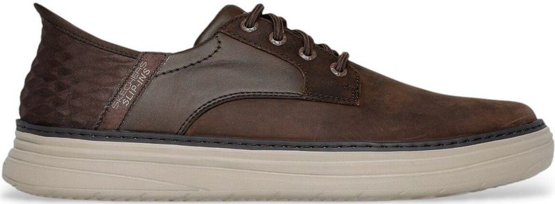 Skechers - Hyland - Sneakers - Kastanje - Leer - Hands Free Slip-ins