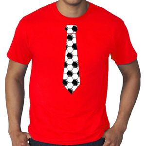 Grote maten rood fan t-shirt voor heren - voetbal stropdas - Voetbal supporter - EK/ WK shirt / outfit XXXXL