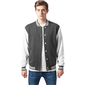 2-Tone College Jacket Zwart-Wit - Basics, Casual en Rockabilly Stijl