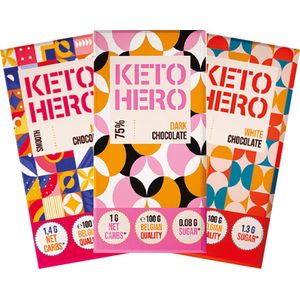 KETO HERO | Mix Keto Chocolade | Voordeelpakket | 3 x 100 gram