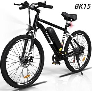 HITWAY Elektrische fiets - Ebike - 26 inch - 11.2 Ah - tot 35-90 km - 7 versnellingen - Zwart