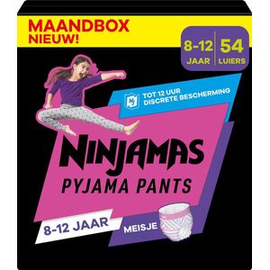 Pampers Ninjamas Nachtluiers - Maat 8 (8-12 jaar) - Meisje - 54 stuks