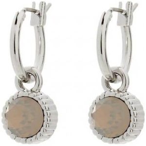 Biba Hang Oorbellen Zilver met Swarovski Steentje Lt. Grey Opal