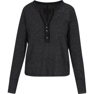 Usha - BLUE LABEL - Shirt - Antraciet/Zwart - Lange Mouw