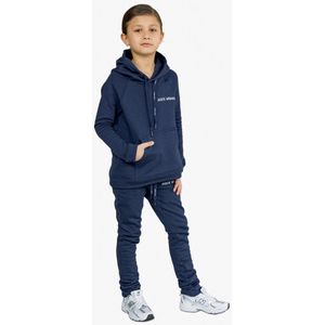 Basic Hoodie Unisex - 100% katoen 340 GSM - Regular Fit - Maat 110-116 - Marineblauw