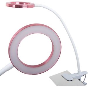 IBBO Shop - LED Bureaulamp - Flexibele Leeslamp - Roze - Met Klem - USB Aansluiting
