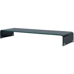 Medina TV-meubel/monitorverhoger zwart 100x30x13 cm glas